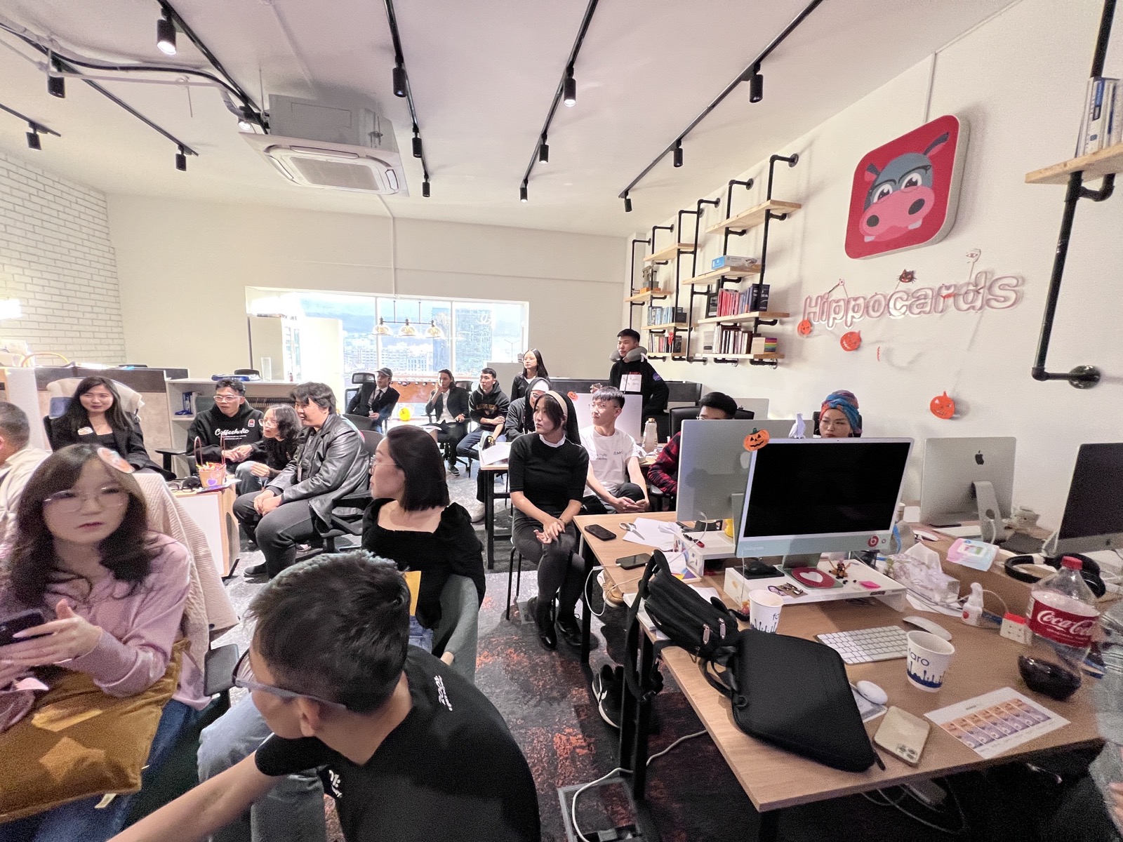 HippoCards team gathering in the office