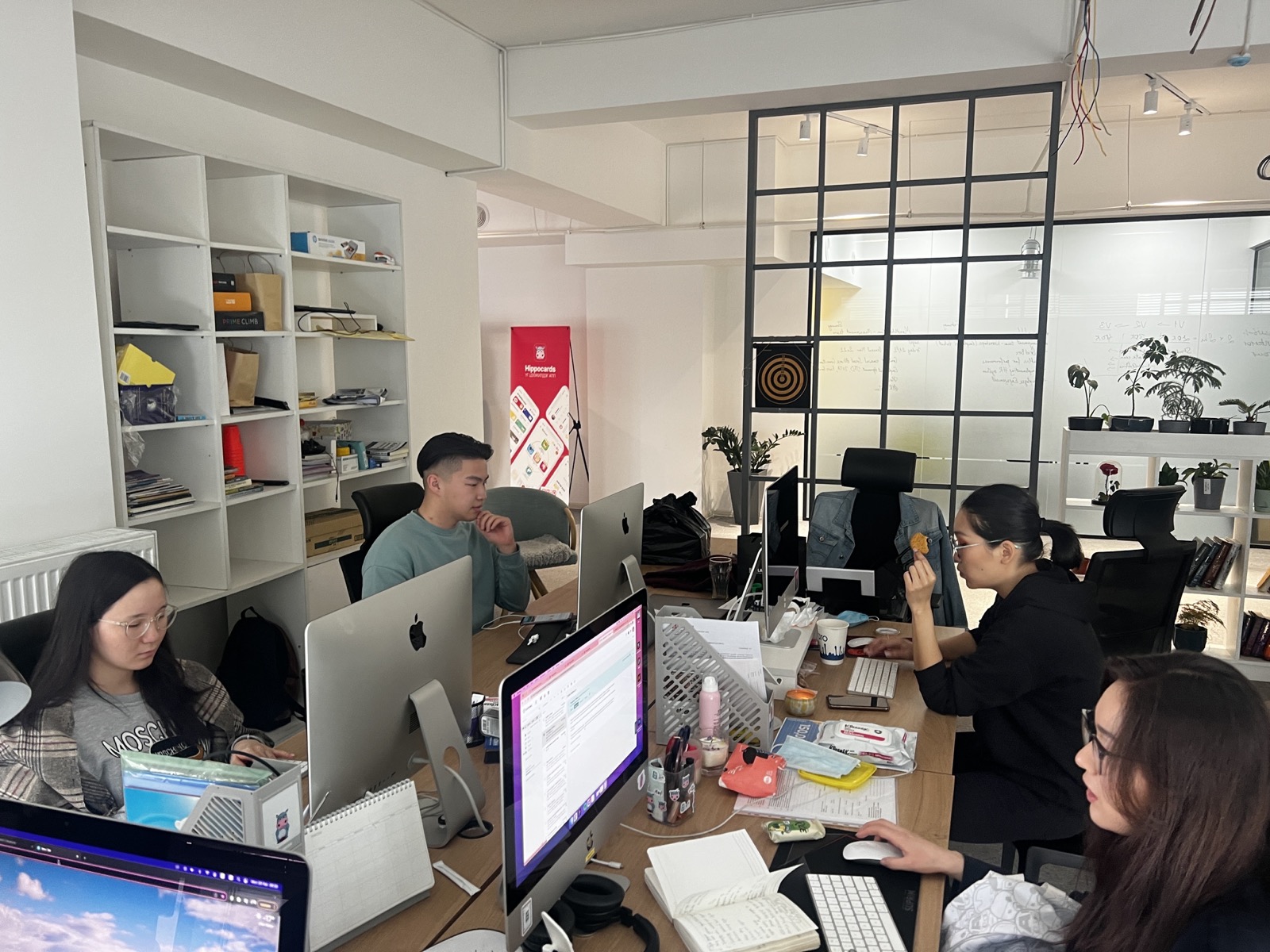 HippoCards team working together at office computers