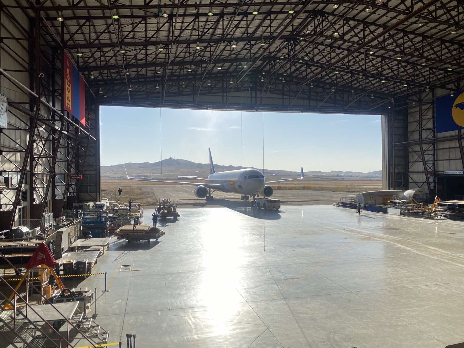 Aircraft outside the MIAT hangar